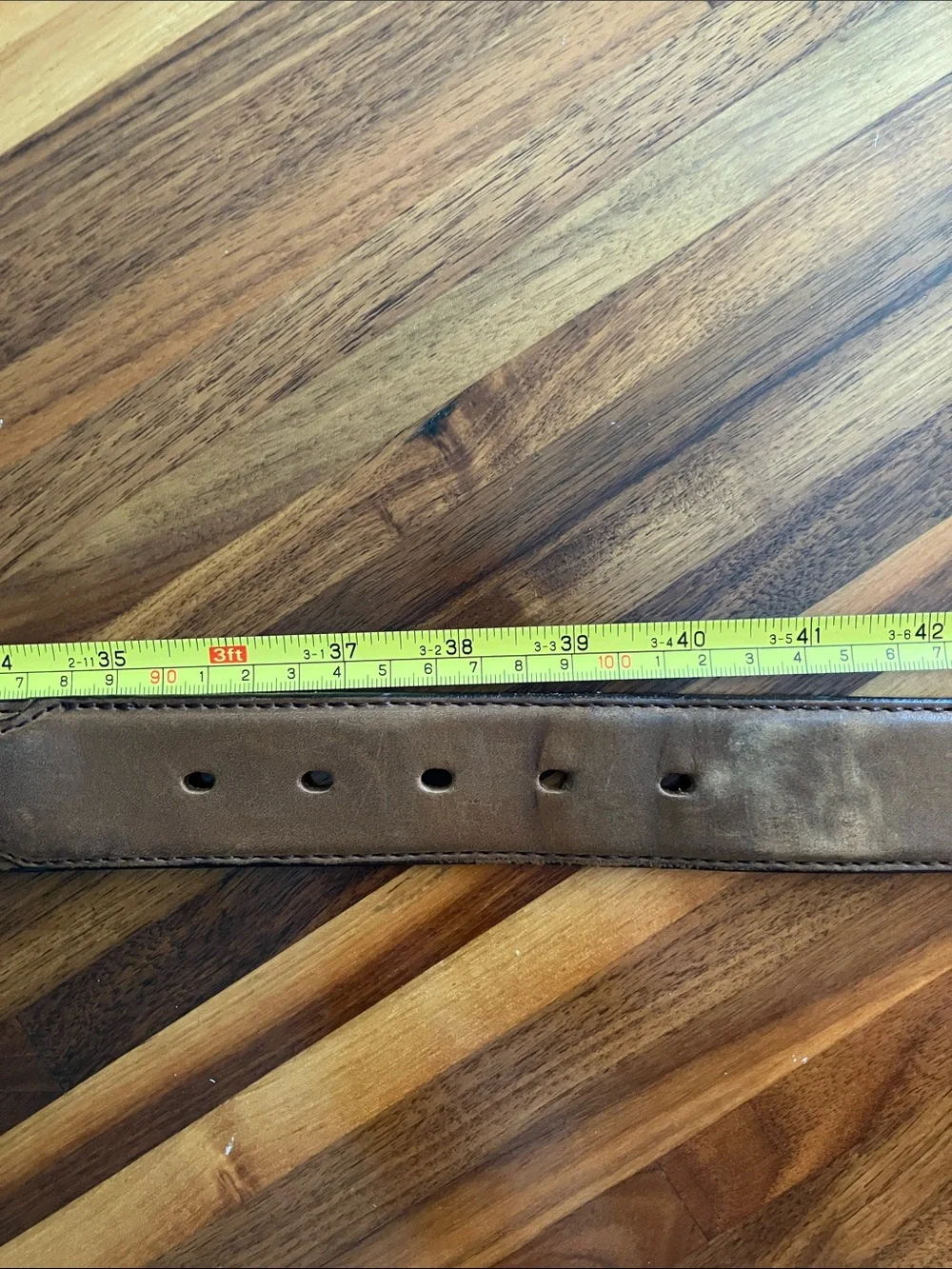 Duluth Trading Leather Belt Size 38 Brown Barbed Wire Western Genuine Leather